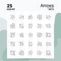 25 Arrows Icon Set. 100% Editable EPS 10 Files. Business Logo Concept Ideas Line icon design Royalty Free Stock Photo