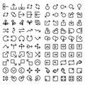 Arrows icon set include arrow, cloud, gender, square, symbol, circle