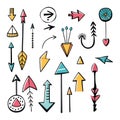 Arrows icon set isolated pointer vector art design elements on white background Royalty Free Stock Photo