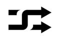 Arrows with intersection icon. Shuffle icon. Random symbol. Vector isolated on white background. EPS 10