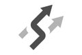 Arrows with intersection icon. Shuffle icon. Random symbol. Vector isolated on white background. EPS 10