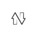 arrows letter n black icon vector logo element
