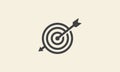 arrows line with circle target simple logo symbol icon vector graphic design illustration