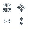 arrows line icons. linear set. quality vector line set such as collapse, collapse, expand