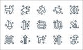 Arrows line icons. linear set. quality vector line set such as direction arrow, down arrow, direction arrow, up down double arrows