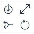 Arrows line icons. linear set. quality vector line set such as refresh, junction, expand arrows