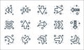 Arrows line icons. linear set. quality vector line set such as , turn right, arrow right, down left arrow, down arrow, double