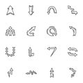 Arrows line icons set Royalty Free Stock Photo