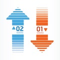 arrows line orange and blue color / can be used for infographics / numbered banners / graphic or website layout vector