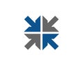 4 arrows logo icon template Royalty Free Stock Photo