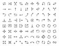 Arrows Minimal Line Icon. Vector Illustration Flat style. Included Icons as Traffic Direction, Rotate, Refresh, Download
