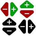 Arrows in opposite directions. Symbol of arrows in pairs with pl Royalty Free Stock Photo