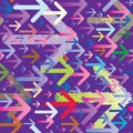 Arrows Pattern Superposition in Multiple Colors Royalty Free Stock Photo