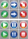 Arrows and player button Icon set. Royalty Free Stock Photo