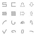 Arrows pointer line icons set Royalty Free Stock Photo