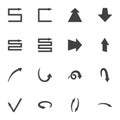 Arrows pointer vector icons set Royalty Free Stock Photo