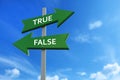 True and false arrows opposite directions Royalty Free Stock Photo