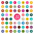 Arrows Set in Colorful Circles. Vector Arrow Icons. Royalty Free Stock Photo