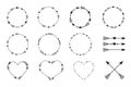 Arrows set, cross arrows, circle arrows vector