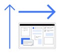 Web Interface with Forms and Arrows Indicating Navigation and Progress Royalty Free Stock Photo