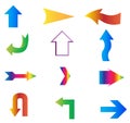 Arrows stickers vector set Royalty Free Stock Photo