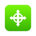 Arrows target icon digital green