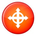 Arrows target icon, flat style