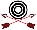 Stylized Arrows and target isolated Royalty Free Stock Photo