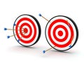 Arrows on target off target Royalty Free Stock Photo