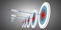 Arrows and target. success business concept . 3d illustration Royalty Free Stock Photo