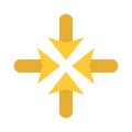 Arrows towards center direction flat style icon vector design