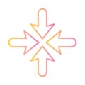 Arrows towards center direction gradient style icon vector design