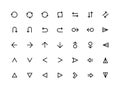 Arrows UI icons. Web page and mobile application forward refresh and return symbols, modern minimal arrows. Vector