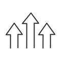 Arrows up direction guide line icon