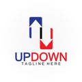 Arrows up down logo icon design template Royalty Free Stock Photo