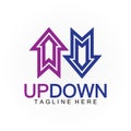 Arrows up down logo icon design template Royalty Free Stock Photo