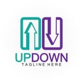 Arrows up down logo icon design template Royalty Free Stock Photo