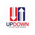 Arrows up down logo icon design template Royalty Free Stock Photo