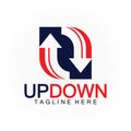 Arrows up down logo icon design template Royalty Free Stock Photo