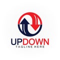 Arrows up down logo icon design template Royalty Free Stock Photo
