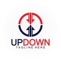 Arrows up down logo icon design template Royalty Free Stock Photo