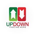 Arrows up down logo icon design template Royalty Free Stock Photo
