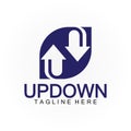 Arrows up down logo icon design template Royalty Free Stock Photo