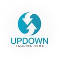 Arrows up down logo icon design template Royalty Free Stock Photo