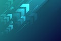 Arrows up with speed line on blue background, copy space composition, technology speed development concept.