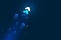 Arrows up with speed line on blue background, copy space composition, technology speed development concept.