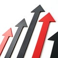 Arrows Up Statistic Isolated on White Background Royalty Free Stock Photo