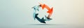 Colorful arrows forming a circular motion representing recycling and sustainability in modern design. Generative AI