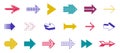 Arrows vector big set of different shapes styles and concepts, cursors for icons or logo creation, graphic design elements for web Royalty Free Stock Photo