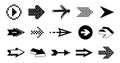 Arrows vector big set of different shapes styles and concepts, cursors for icons or logo creation, graphic design elements for web Royalty Free Stock Photo